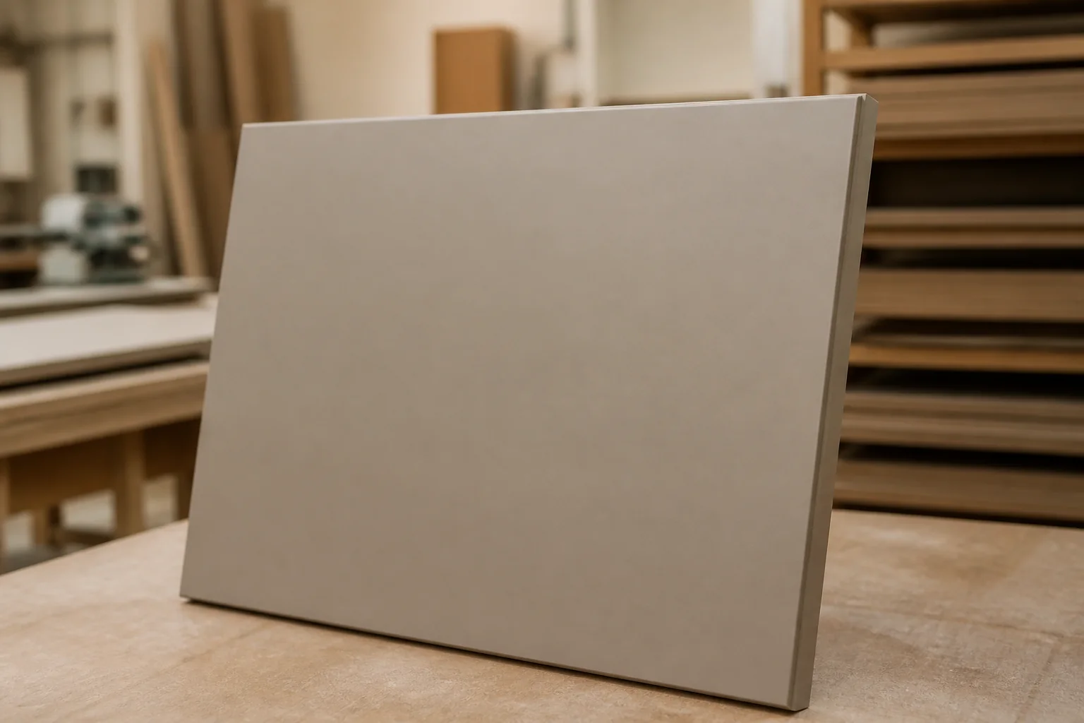 Matte PET-faced MDF cabinet door with matching edge