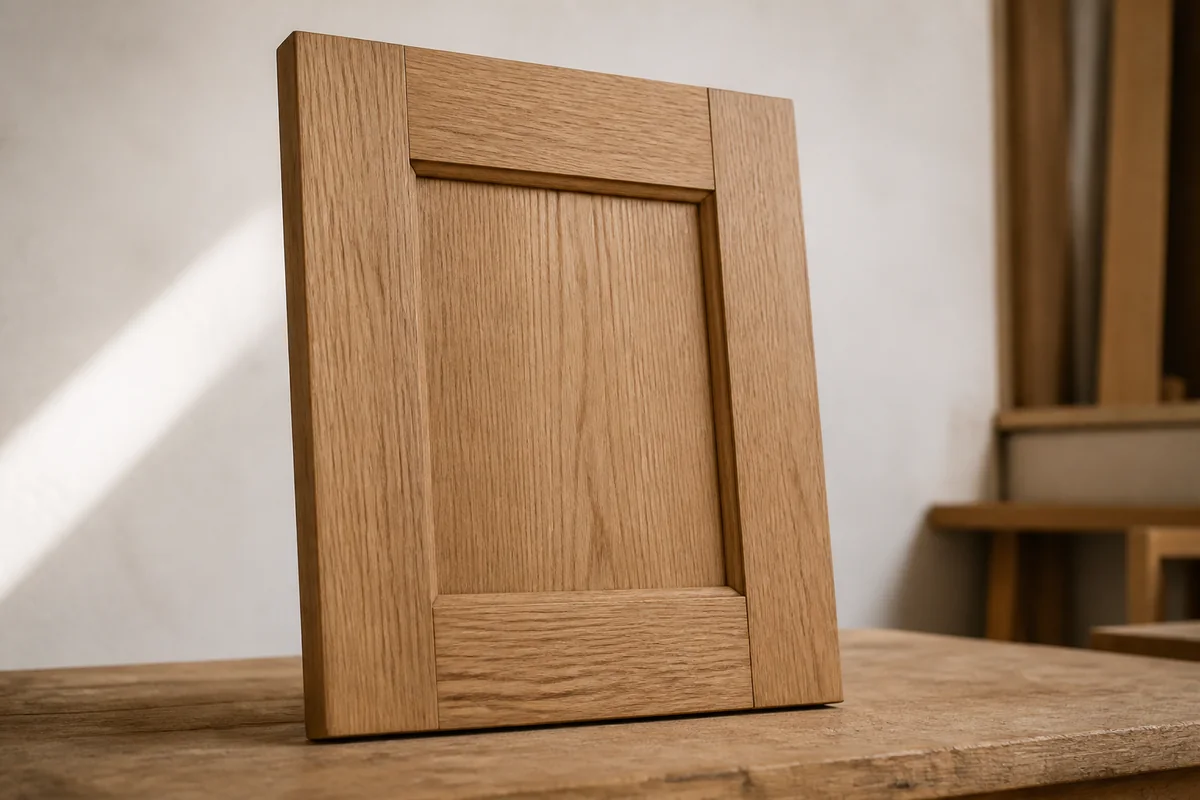 Natural oak solid wood frame-and-panel cabinet door