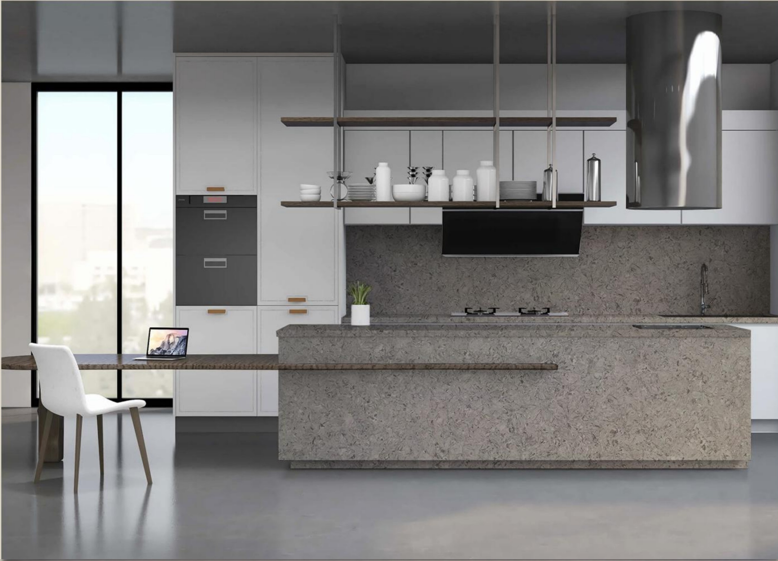 Bianco Drift quartz countertop application