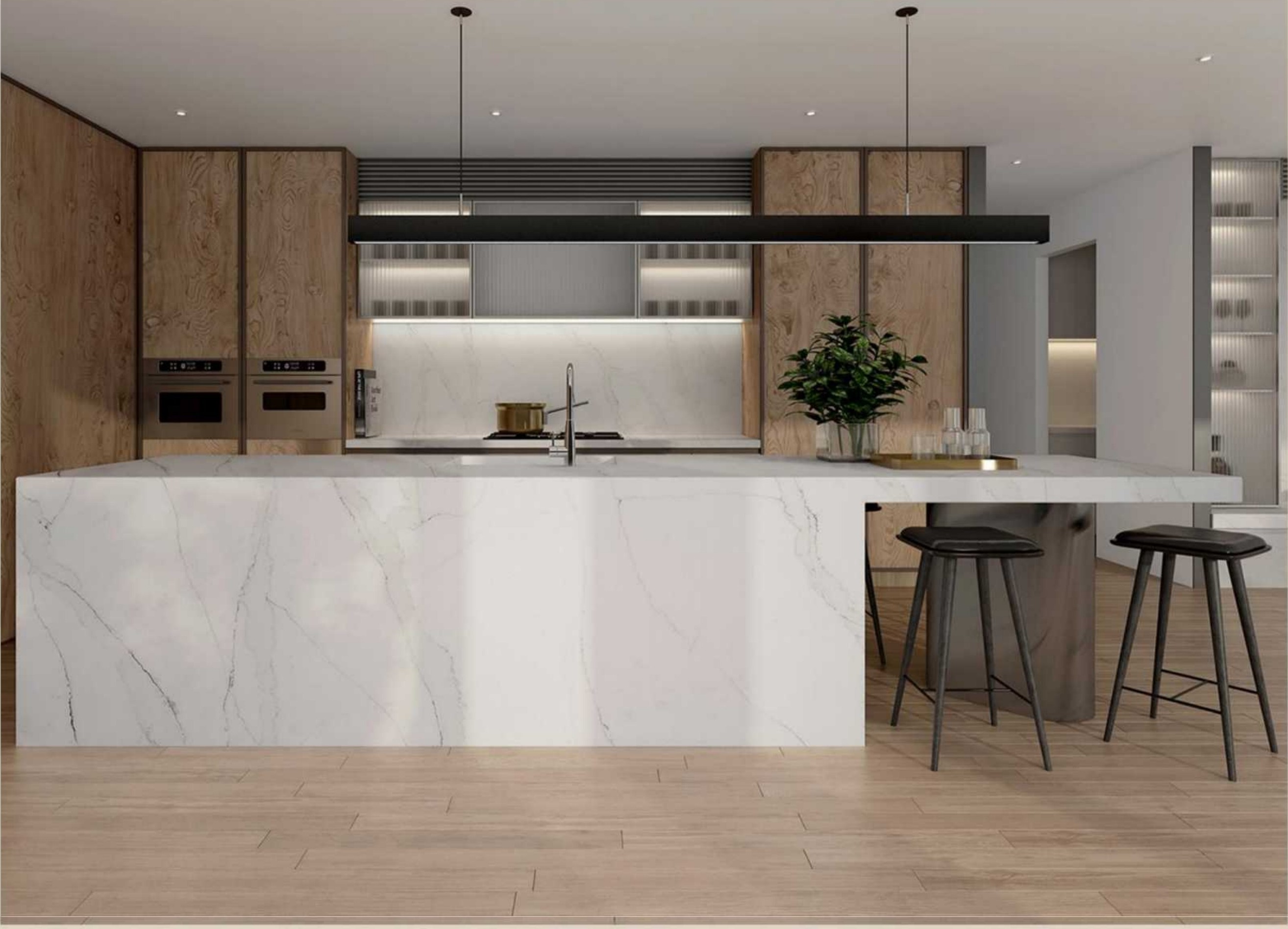 Calacatta Apuana quartz countertop application