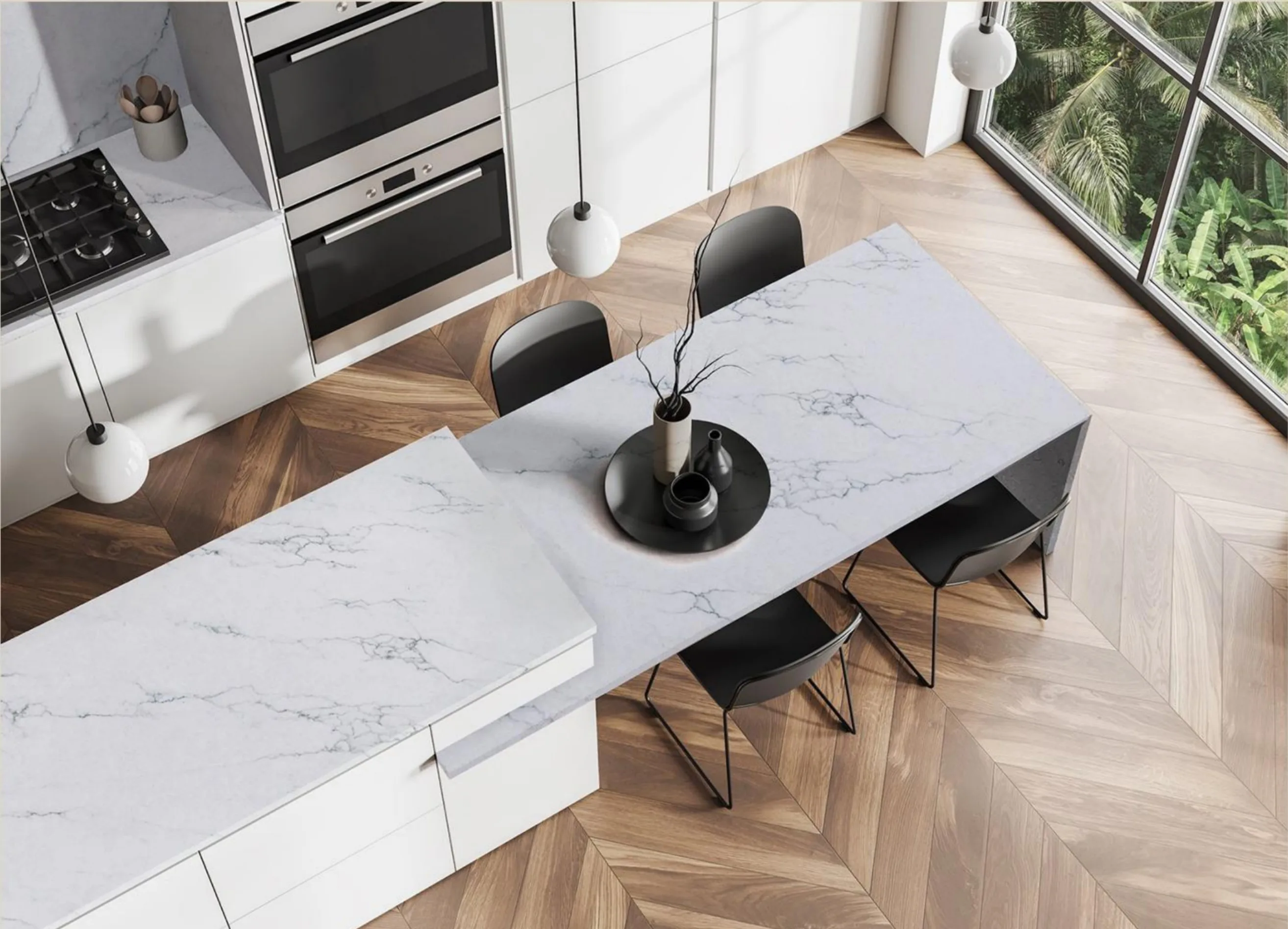 Calacatta Milas quartz countertop application
