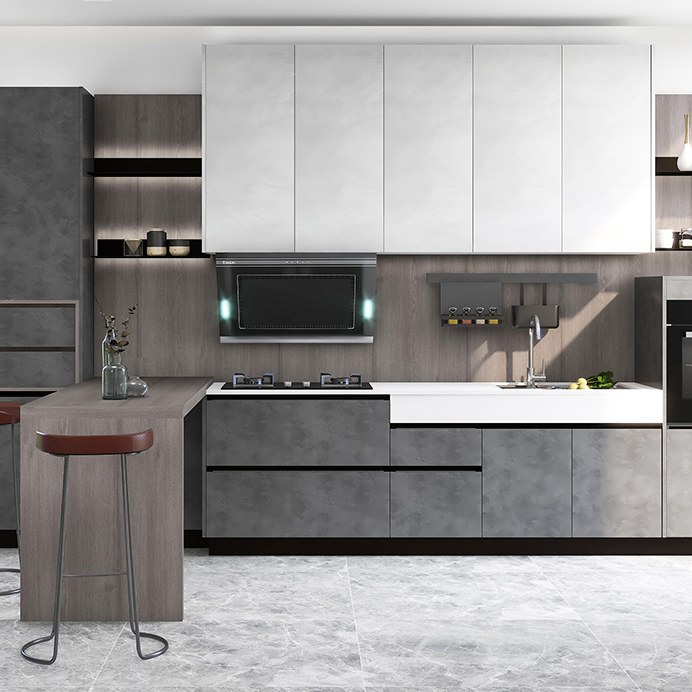 Monochrome modular island kitchen