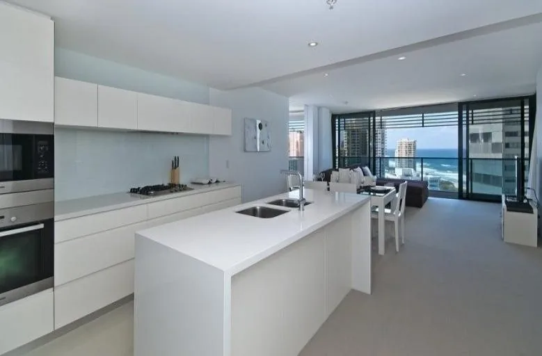 White kitchen cabinetry in a Gold Coast residential interior