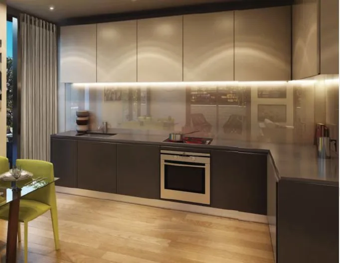 Dark contemporary kitchen cabinetry in a London residence