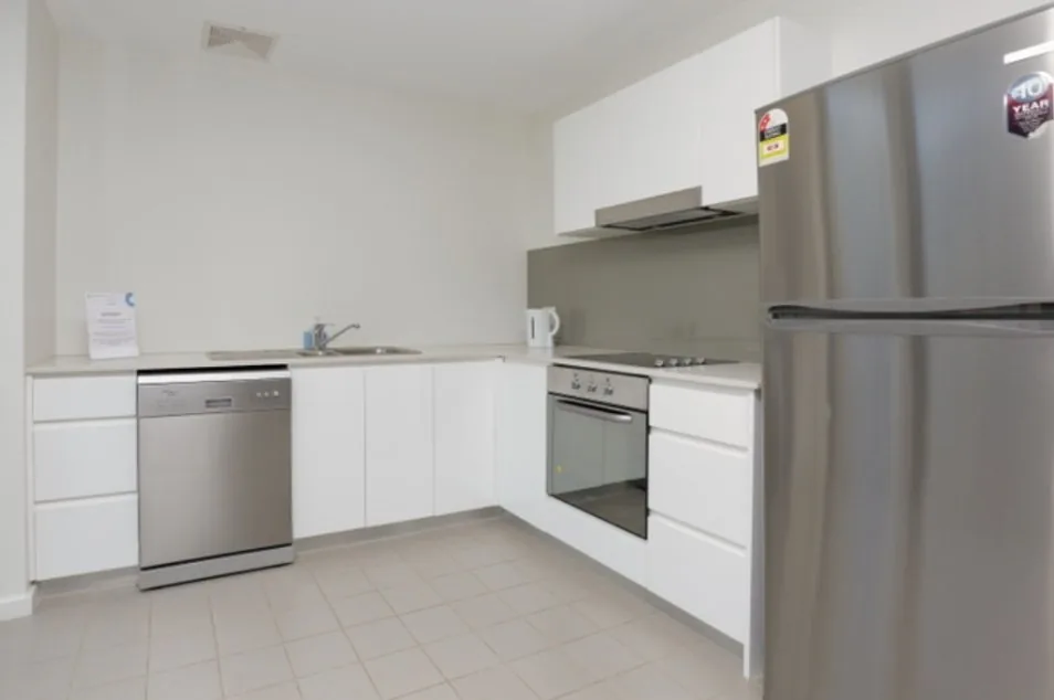 White kitchen cabinetry in a Perth residential apartment