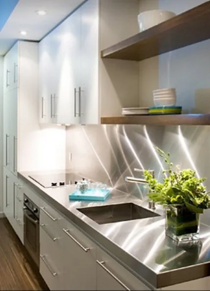 High-gloss kitchen cabinetry in a Vancouver apartment